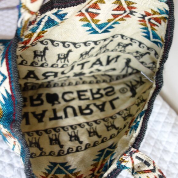 NATURAL GROCERS Llama Print Shoulder Bag Grocery Tote - Picture 5 of 6